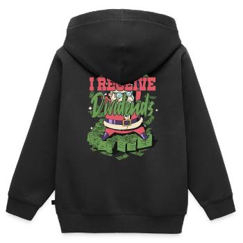 I Receive Dividends - Kids Premium Organic Zip-up Hoodie - black - Back - AI Model Kid Male (0cm)