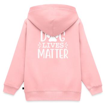 La vie des chiens compte - Sweat Premium à capuche zippé enfant bio - rose - Dos - AI Model Kid Female (0cm)