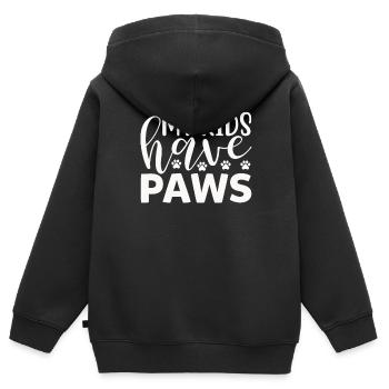 Meine Kinder haben Pfoten - Kinder Premium Organic Zip Hoodie - Schwarz - Hinten - AI Model Kid Male (0cm)
