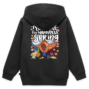 Medizin Zum Glücklichsein Bei Spring Cat Gummies - Kinder Premium Organic Zip Hoodie - Schwarz - Hinten - AI Model Kid Male (0cm)