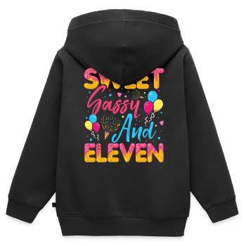 Sweet Sassy And Eleven Sprinkles Delicious - Kids Premium Organic Zip-up Hoodie - black - Back - AI Model Kid Male (0cm)