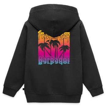 Freights Bay Barbados - Kids Premium Organic Zip-up Hoodie - black - Back - AI Model Kid Male (0cm)