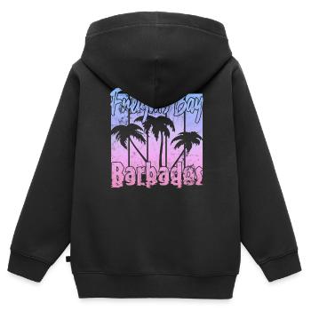 Freights Bay Barbados - Kids Premium Organic Zip-up Hoodie - black - Back - AI Model Kid Male (0cm)