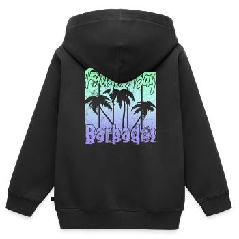 Freights Bay Barbados - Kids Premium Organic Zip-up Hoodie - black - Back - AI Model Kid Male (0cm)