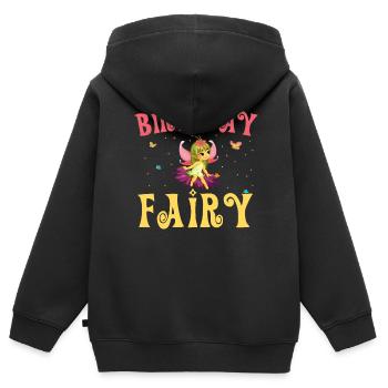 Anniversaire Amoureux des contes de fées Conte de fées Fantaisie de fées - Sweat Premium à capuche zippé enfant bio - noir - Dos - AI Model Kid Male (0cm)