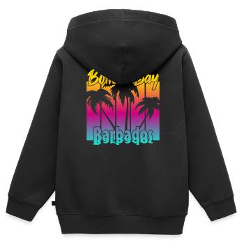 Vintage Bottom Bay Barbados Sunset - Kids Premium Organic Zip-up Hoodie - black - Back - AI Model Kid Male (0cm)