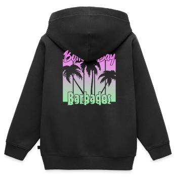 Vintage Bottom Bay Barbados Sunset - Kids Premium Organic Zip-up Hoodie - black - Back - AI Model Kid Male (0cm)