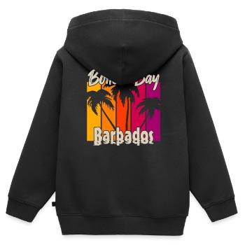Vintage Bottom Bay Barbados Sunset - Kids Premium Organic Zip-up Hoodie - black - Back - AI Model Kid Male (0cm)