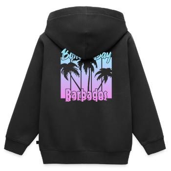 Vintage Bottom Bay Barbados Sunset - Kids Premium Organic Zip-up Hoodie - black - Back - AI Model Kid Male (0cm)