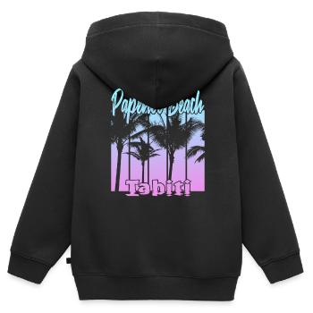 Papenoo Beach Tahiti - Kinder Premium Organic Zip Hoodie - Schwarz - Hinten - AI Model Kid Male (0cm)