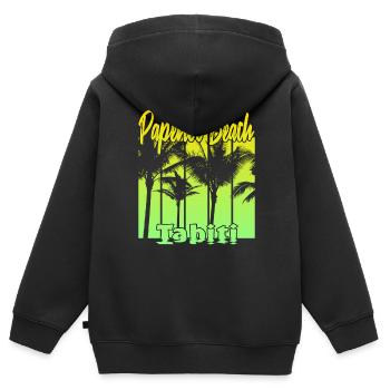 Papenoo Beach Tahiti - Kinder Premium Organic Zip Hoodie - Schwarz - Hinten - AI Model Kid Male (0cm)