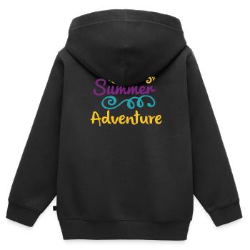 Sommer Abenteuer Wandershirt - Kinder Premium Organic Zip Hoodie - Schwarz - Hinten - AI Model Kid Male (0cm)