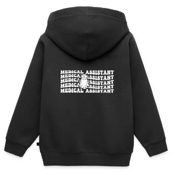 Medizinischer Assistent Spooky Ghost Repeat - Kinder Premium Organic Zip Hoodie - Schwarz - Hinten - AI Model Kid Male (0cm)