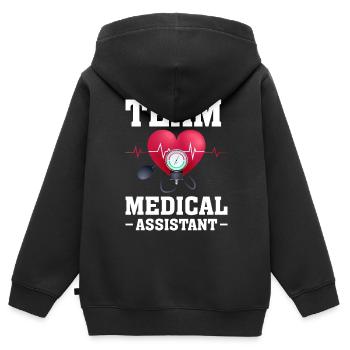 Team Medizinische Fachangestellte Herzschlag - Kinder Premium Organic Zip Hoodie - Schwarz - Hinten - AI Model Kid Male (0cm)