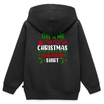 Hässliches Weihnachts-Hawaiihemd Ugly Christmas - Kinder Premium Organic Zip Hoodie - Schwarz - Hinten - AI Model Kid Male (0cm)