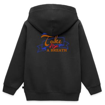Prenez une bouffée de montagne en plein air - Sweat Premium à capuche zippé enfant bio - noir - Dos - AI Model Kid Male (0cm)