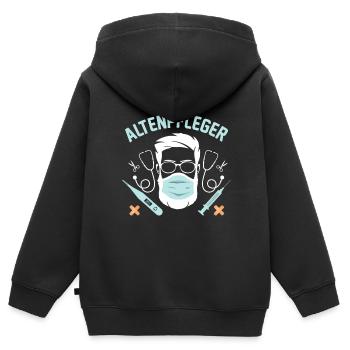 Krankenpfleger Altenpfleger Beruf Mit Passion Sinn - Kinder Premium Organic Zip Hoodie - Schwarz - Hinten - AI Model Kid Male (0cm)