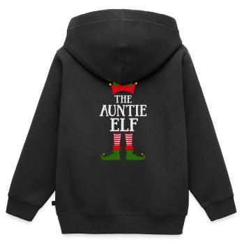 Le modèle norvégien Tante-Elfe-Elfe - Sweat Premium à capuche zippé enfant bio - noir - Dos - AI Model Kid Male (0cm)