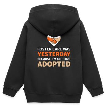 Pflegeeltern National Adoption Day Rettungstag - Kinder Premium Organic Zip Hoodie - Schwarz - Hinten - AI Model Kid Male (0cm)