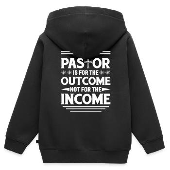 Le pasteur est pour le résultat, pas pour le - Sweat Premium à capuche zippé enfant bio - noir - Dos - AI Model Kid Male (0cm)