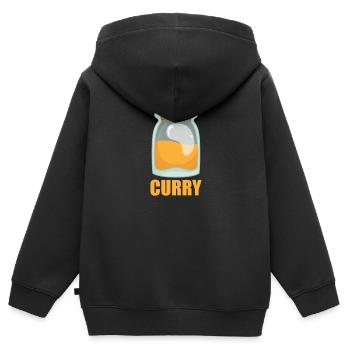 Curry Gewürz Geschmack Essen Kochen - Kinder Premium Organic Zip Hoodie - Schwarz - Hinten - AI Model Kid Male (0cm)