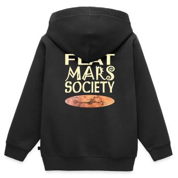 Flat Mars Society - Kinder Premium Organic Zip Hoodie - Schwarz - Hinten - AI Model Kid Male (0cm)