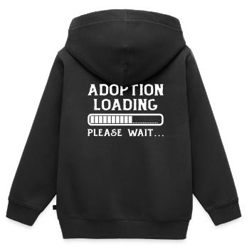 Adoption Loading Please Wait Adoption Day Fast - Kinder Premium Organic Zip Hoodie - Schwarz - Hinten - AI Model Kid Male (0cm)