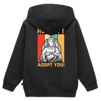 Il ne vous adopte pas, il vous donne juste de l’espoir - Sweat Premium à capuche zippé enfant bio - noir - Dos - AI Model Kid Male (0cm)