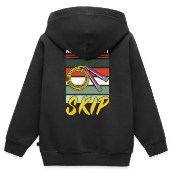 Always Ready To Skip - Jump Rope - Kinder Premium Organic Zip Hoodie - Schwarz - Hinten - AI Model Kid Male (0cm)