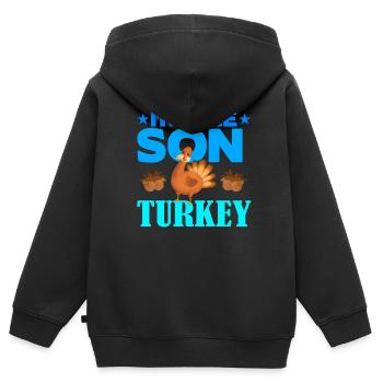 Je suis le fils de la Turquie - Sweat Premium à capuche zippé enfant bio - noir - Dos - AI Model Kid Male (0cm)
