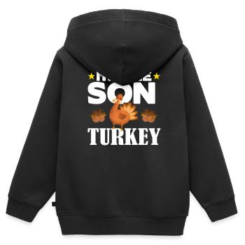 Je suis le fils de la Turquie - Sweat Premium à capuche zippé enfant bio - noir - Dos - AI Model Kid Male (0cm)