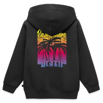 Rio de Janeiro Brazil - Kinder Premium Organic Zip Hoodie - Schwarz - Hinten - AI Model Kid Male (0cm)