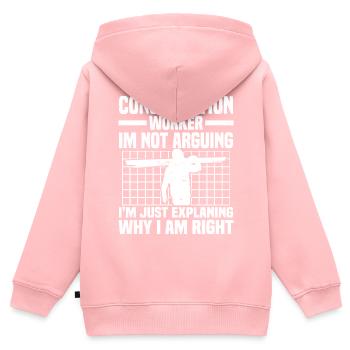 Construction worker - Kids Premium Organic Zip-up Hoodie - rose - Back - AI Model Kid Female (0cm)