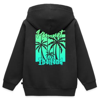Phuket Thailand Sonnenuntergang - Kinder Premium Organic Zip Hoodie - Schwarz - Hinten - AI Model Kid Male (0cm)