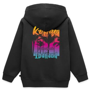 Ko Tao Sairee Beach Thaïlande - Sweat Premium à capuche zippé enfant bio - noir - Dos - AI Model Kid Male (0cm)