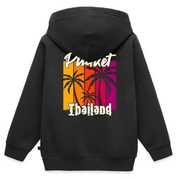 Phuket Thailand Sonnenuntergang - Kinder Premium Organic Zip Hoodie - Schwarz - Hinten - AI Model Kid Male (0cm)