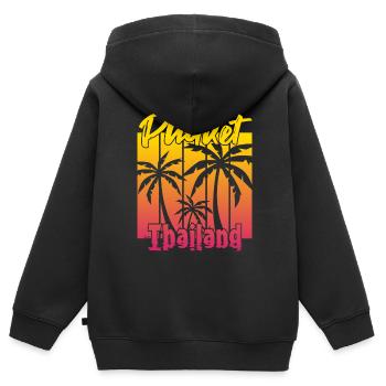Phuket Thailand Sonnenuntergang - Kinder Premium Organic Zip Hoodie - Schwarz - Hinten - AI Model Kid Male (0cm)