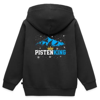 Pistenking Skiing Champ Snow Crown - Kids Premium Organic Zip-up Hoodie - black - Back - AI Model Kid Male (0cm)