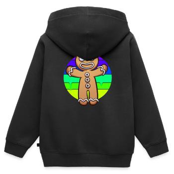 Lebkuchenmann Sonnenuntergang - Kinder Premium Organic Zip Hoodie - Schwarz - Hinten - AI Model Kid Male (0cm)