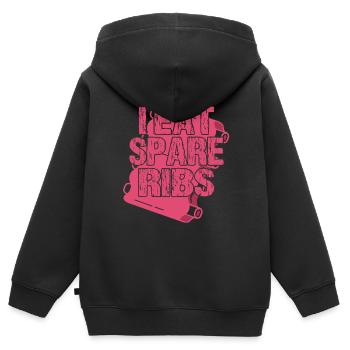 Je mange des côtes levées - Sweat Premium à capuche zippé enfant bio - noir - Dos - AI Model Kid Male (0cm)