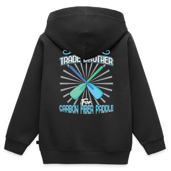 Will Trade Brother For Carbon Fiber Paddle - Kids Premium Organic Zip-up Hoodie - black - Back - AI Model Kid Male (0cm)