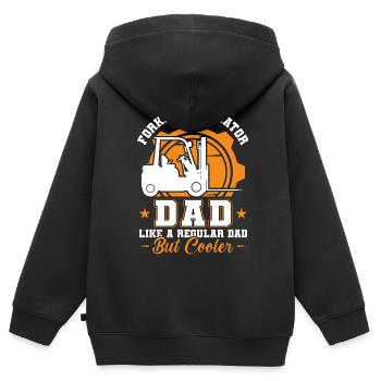 Forklift Operator Dad - Kinder Premium Organic Zip Hoodie - Schwarz - Hinten - AI Model Kid Male (0cm)