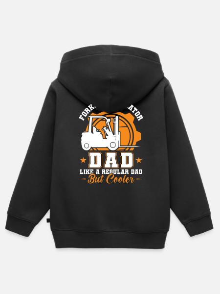 Forklift Operator Dad - Kinder Premium Organic Zip Hoodie - Schwarz