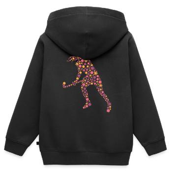 Hockey Spielerin Frauen Mädchen Feldhockey - Kinder Premium Organic Zip Hoodie - Schwarz - Hinten - AI Model Kid Male (0cm)