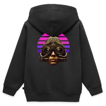 Virtuelle Realität Headset Zukunft - Kinder Premium Organic Zip Hoodie - Schwarz - Hinten - AI Model Kid Male (0cm)