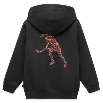 Floorball Player Floorballer Floorball - Kids Premium Organic Zip-up Hoodie - black - Back - AI Model Kid Male (0cm)