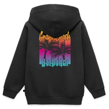 Crane Beach Barbados - Kinder Premium Organic Zip Hoodie - Schwarz - Hinten - AI Model Kid Male (0cm)