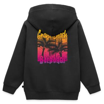 Crane Beach Barbados - Kinder Premium Organic Zip Hoodie - Schwarz - Hinten - AI Model Kid Male (0cm)