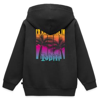 Ich wäre lieber in Tahiti - Kinder Premium Organic Zip Hoodie - Schwarz - Hinten - AI Model Kid Male (0cm)