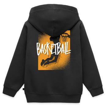 Basketball Basketballer - Kinder Premium Organic Zip Hoodie - Schwarz - Hinten - AI Model Kid Male (0cm)